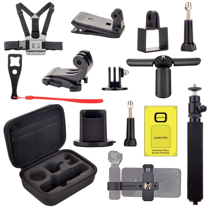 Arisll Accessories Kit for Dji OSMO Pocket/Pocket 2, Handheld Mount Adapter Tripod Case Expansion Phone Bracket Screen Protector for Osmo Pocket/Pocket 2 - Image 1